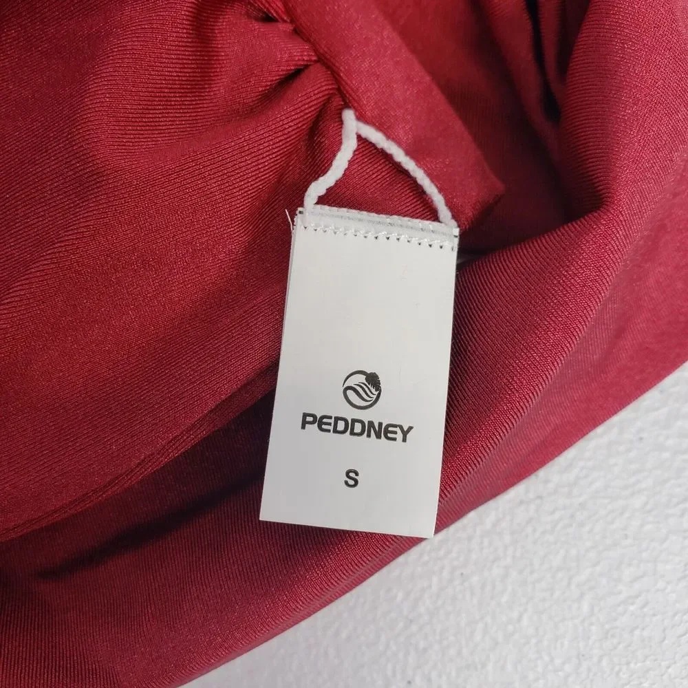 Peddney Women Ruffle Cutout Bandeau Bikini Swimsuit Tie Side Thong Two Piece - Picture 5 of 5